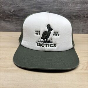 Tactics Hat Cap Snap Back Green White Trucker Mesh Bird Logo Mens Baseball